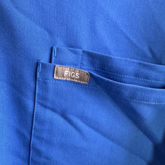 Figs Technical Collection Mens‎ Scrub Top 3XL Royal Blue V-Neck With Pocket - Picture 2 of 4